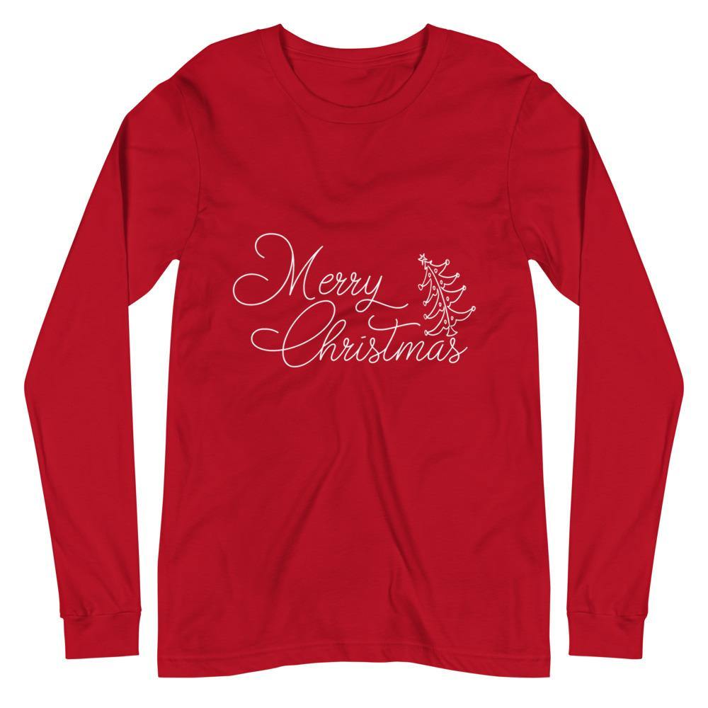 Merry Christmas Bella Canvas Unisex Long Sleeve Tee - Bandits Emporium