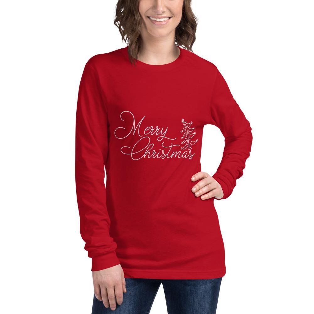 Merry Christmas Bella Canvas Unisex Long Sleeve Tee - Bandits Emporium