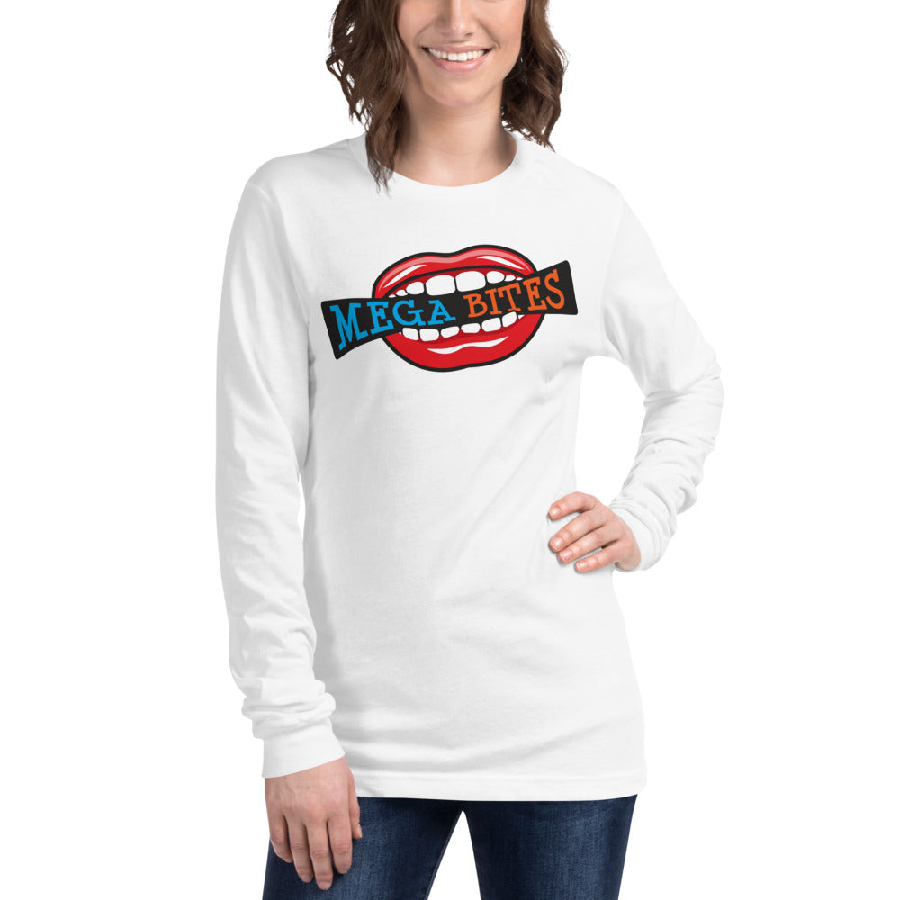 Mega Bites Bella Canvas Unisex Long Sleeve Tee White