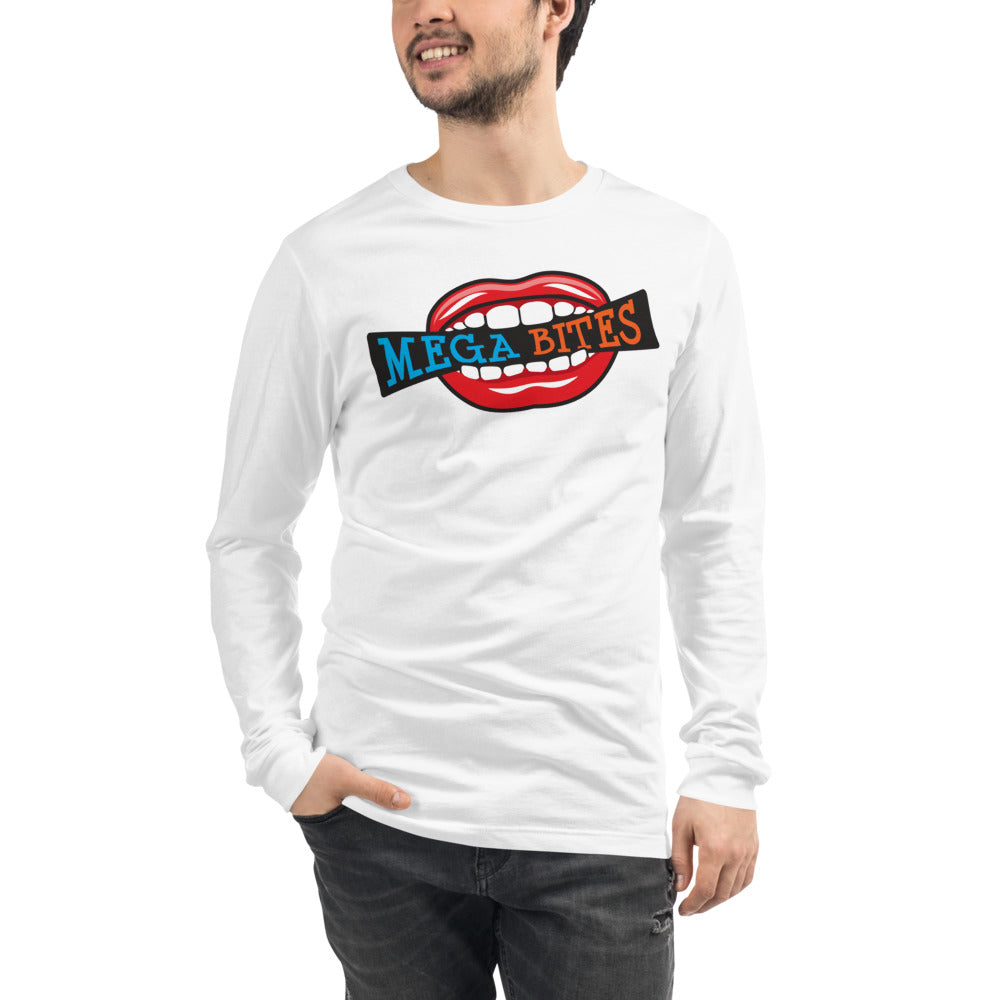 Mega Bites Bella Canvas Unisex Long Sleeve Tee White