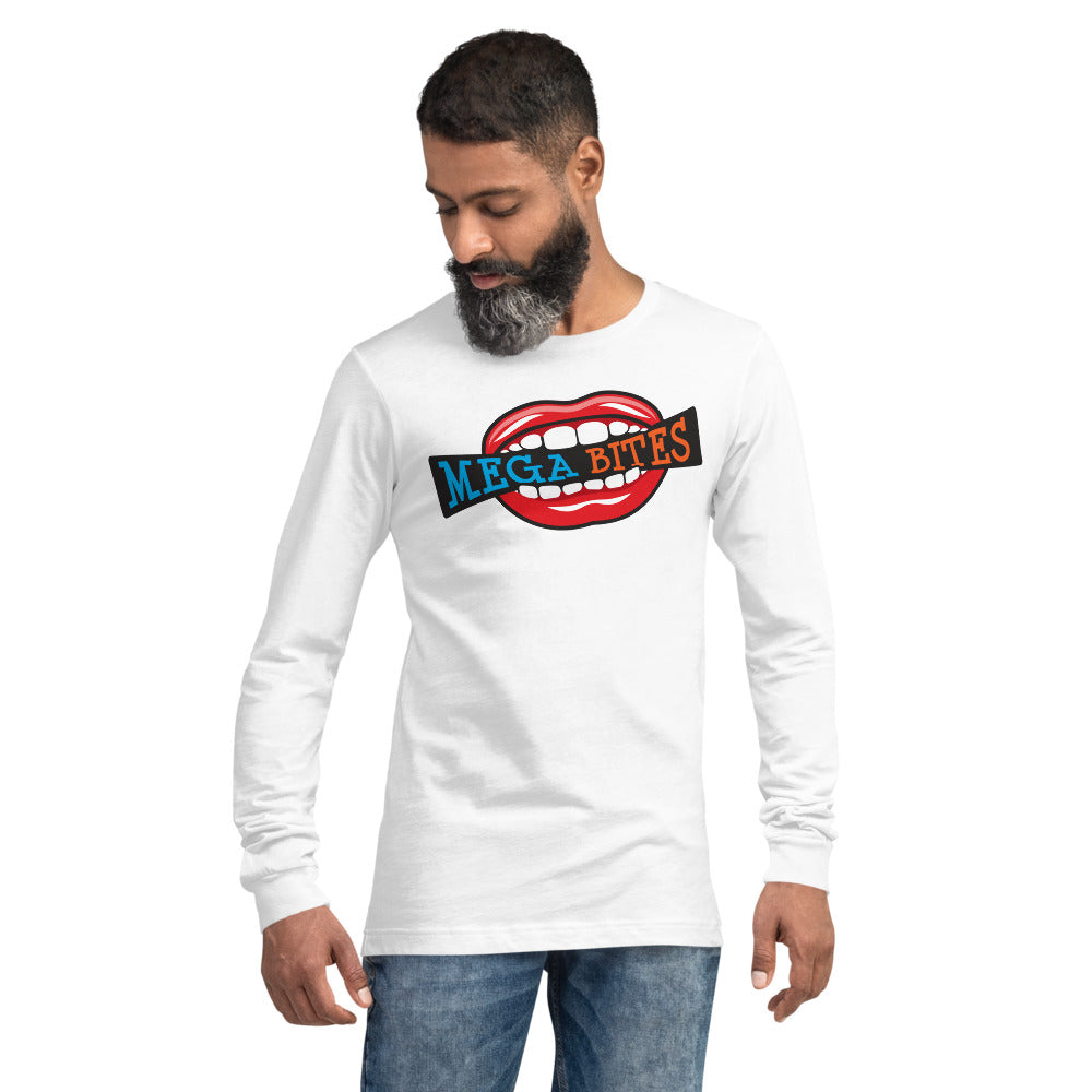 Mega Bites Bella Canvas Unisex Long Sleeve Tee White